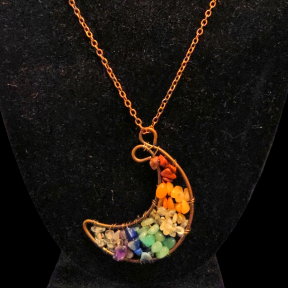 ❤️ MOON Gem Necklace NEW